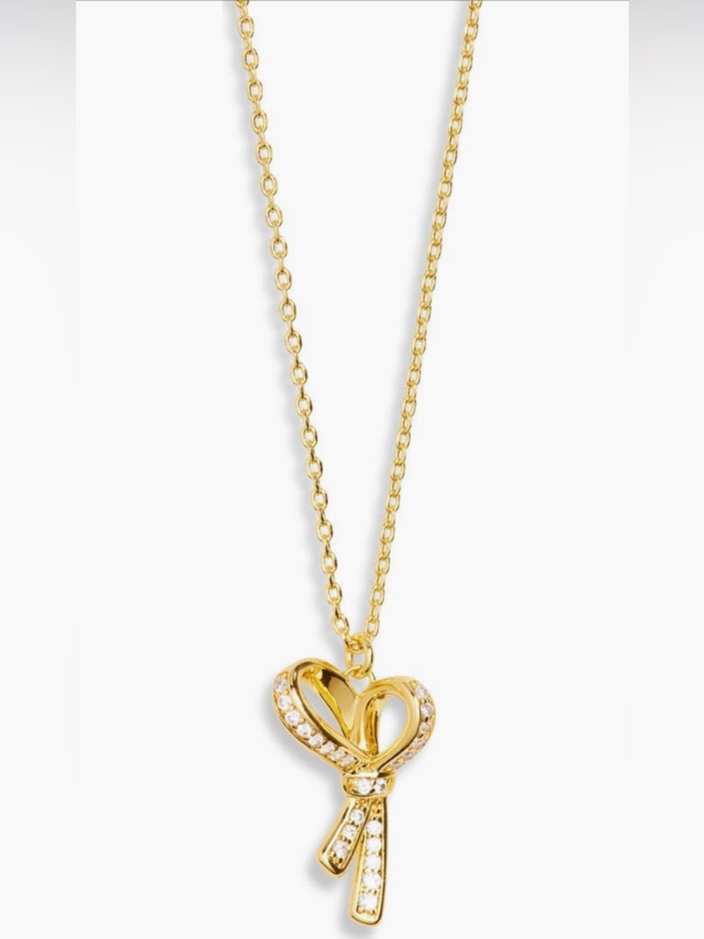 KATE SPADE SATURDAY pavé bow pendant necklace